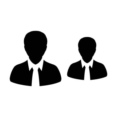 Kişilerin iş insanlar simge vektör erkek grup sembol düz renk glif piktogram illüstrasyon iş yönetim ekibi için avatar