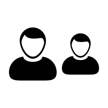 Müşteri simge vektör erkek grubu kişilerin sembol düz renk glif piktogram illüstrasyon iş için avatar