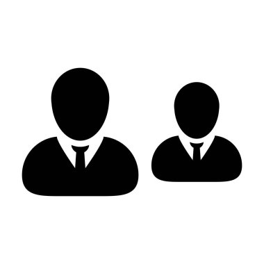 Kişilerin yönetim simge vektör erkek grup sembol düz renk glif piktogram illüstrasyon iş takım için avatar