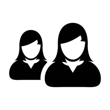 İK simge vektör erkek grup kişilerin sembol düz renk glif piktogram illüstrasyon iş yönetim ekibi için avatar