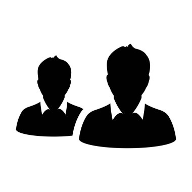 Kişilerin ortaklık simge vektör erkek grup sembol düz renk glif piktogram illüstrasyon iş yönetim ekibi için avatar