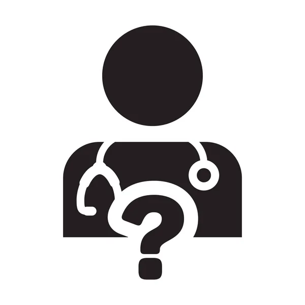 Doctor Icon Vector Male Person Profile Avatar Question Symbol Medical — Stock Vector
