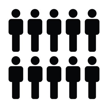 İnsanlar simge vektör erkek grup kişi sembolü avatar için düz renk glif piktogram illüstrasyon iş yönetim ekibi