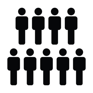 Erkek simge vektör grup insan sembol düz renk glif piktogram illüstrasyon iş yönetim ekibi için avatar