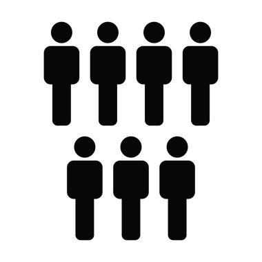 İş kişi simge vektör erkek grup insan sembol düz renk glif piktogram illüstrasyon iş yönetim ekibi için avatar