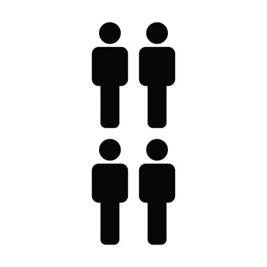 Ekip çalışması simge vektör erkek grup insan sembol düz renk glif piktogram illüstrasyon iş yönetim ekibi için avatar