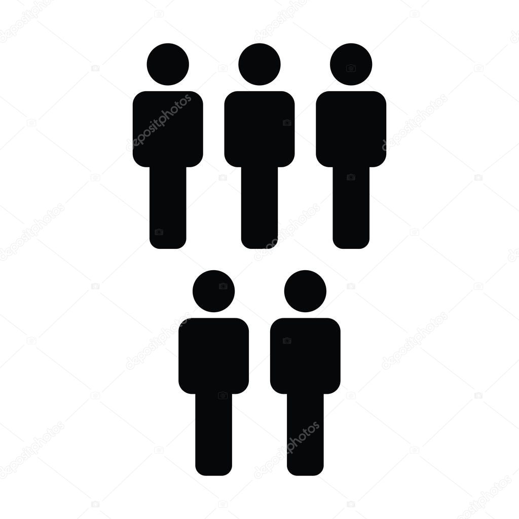 Meeting icon vector male group of people symbol avatar for business in flat color glyph pictogram illustration