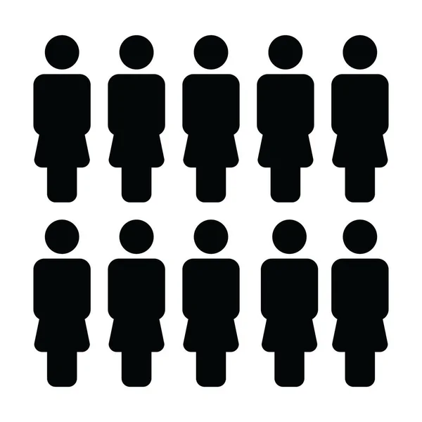 Άνθρωποι Εικονίδιο Διάνυσμα Γυναικεία Ομάδα Άτομα Σύμβολο Avatar Για Επιχειρηματική — Διανυσματικό Αρχείο