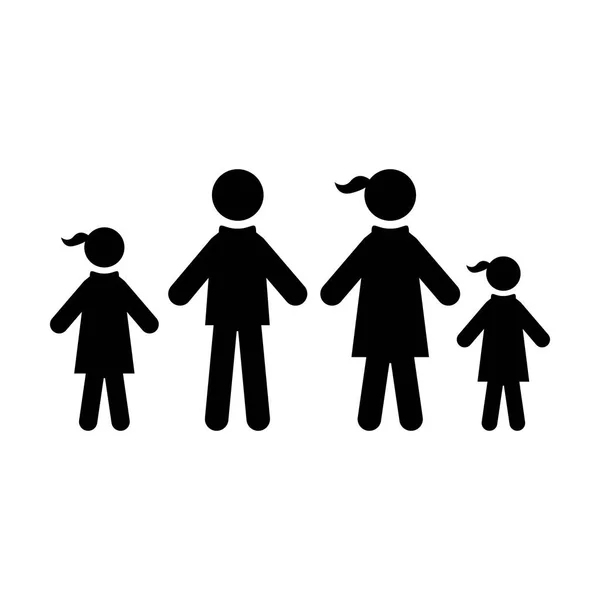 Family icon vector people symbol in glyph pictogram illustration