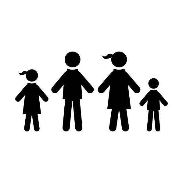 家族のアイコン ベクトルの人々 記号グリフ ピクトグラム図に — ストックベクタ
