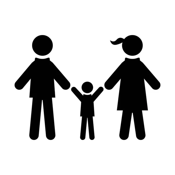 Familie Symbol Vektor Menschen Symbol Glyphen Piktogramm Illustration — Stockvektor