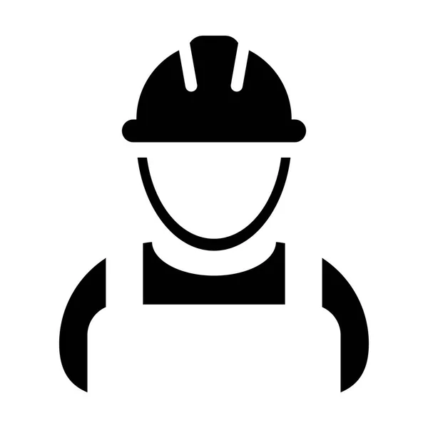 Icône Ouvrier Vecteur Mâle Construction Service Personne Profil Avatar Avec — Image vectorielle