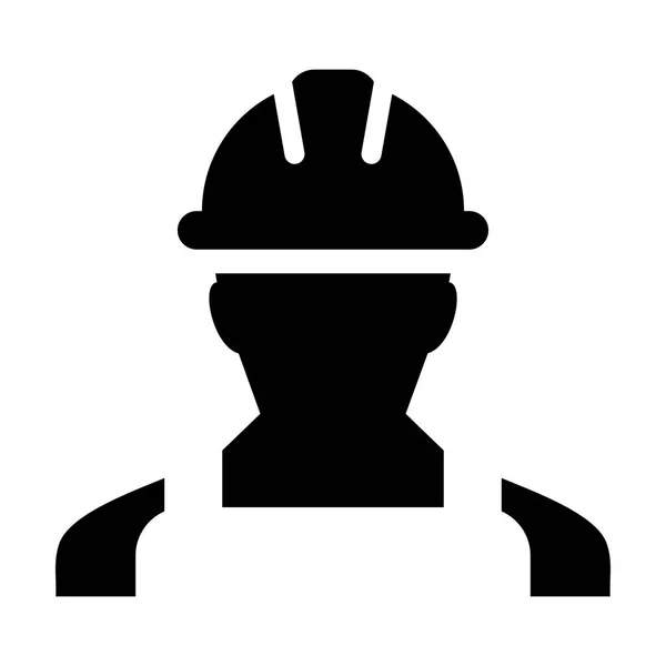 Icono Ingeniería Vector Masculino Servicio Construcción Persona Perfil Avatar Con — Vector de stock