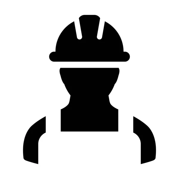 Factory Worker Icon Vector Male Construction Service Person Profile Avatar — Stock Vector