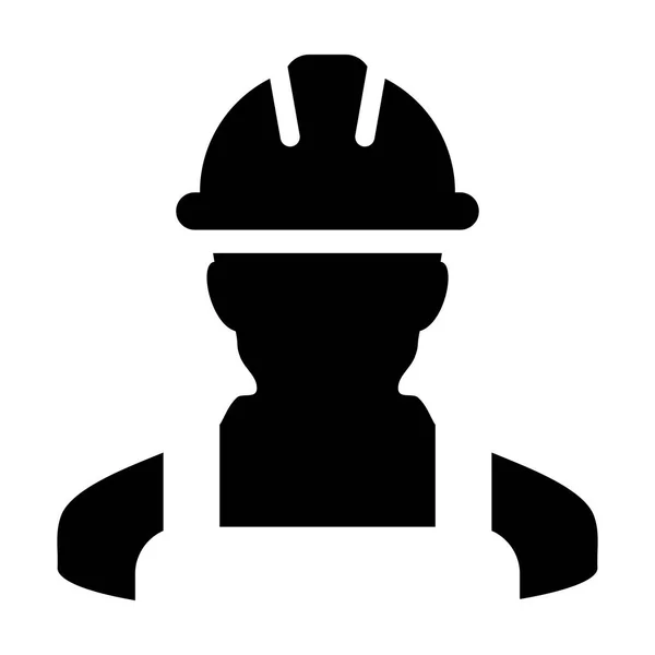 Manual Trabajador Icono Vector Masculino Servicio Construcción Persona Perfil Avatar — Vector de stock