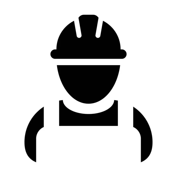 Vállalkozó Ikon Vector Férfi Dolgozó Személy Profilt Avatar Hardhat Sisak — Stock Vector