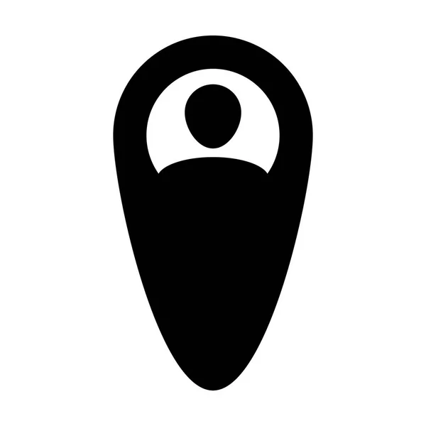 Gps Benutzersymbol Vektor Männlich Person Profil Avatar Mit Ortungskarte Marker — Stockvektor