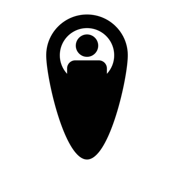 Client Symbol Vektor Männlich Benutzer Profil Avatar Mit Positionskarte Marker — Stockvektor