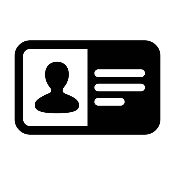 Ícone Cartão Identidade Vetor Masculino Perfil Pessoa Usuário Avatar Símbolo — Vetor de Stock