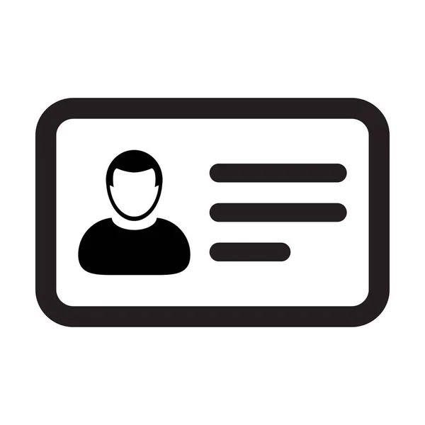 Ícone Cartão Identidade Vetor Masculino Perfil Pessoa Usuário Avatar Símbolo — Vetor de Stock