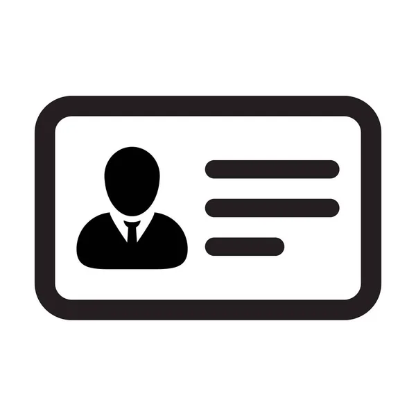 Ícone Identificação Vetor Masculino Perfil Pessoa Usuário Avatar Símbolo Com — Vetor de Stock