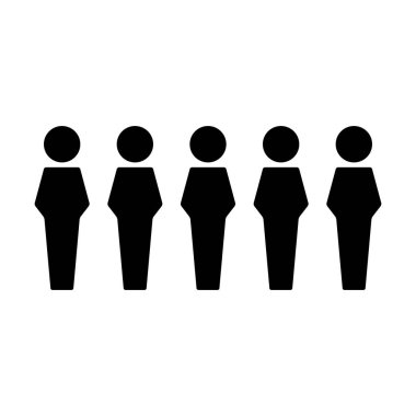 İnsanlar simge vektör erkek grup kişi sembolü avatar için düz renk glif piktogram illüstrasyon iş yönetim ekibi