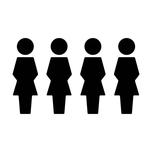 Groupe icône vecteur femmes personnes symbole avatar pour les personnes de gestion d'entreprise en couleur plate illustration pictogramme glyphe — Image vectorielle