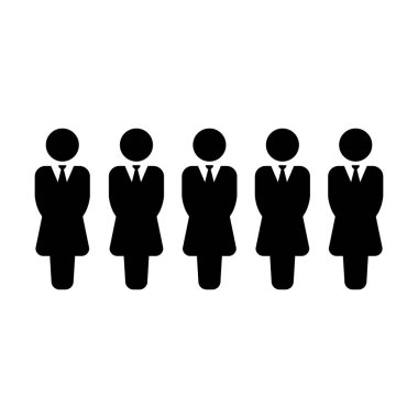 İnsanlar simge vektör erkek grup kişi sembolü avatar için düz renk glif piktogram illüstrasyon iş yönetim ekibi