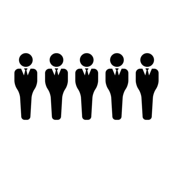 Menschen Symbol Vektor männliche Gruppe von Personen Symbol Avatar für Business Management-Team in der flachen Farbe Glyphen Piktogramm Illustration — Stockvektor