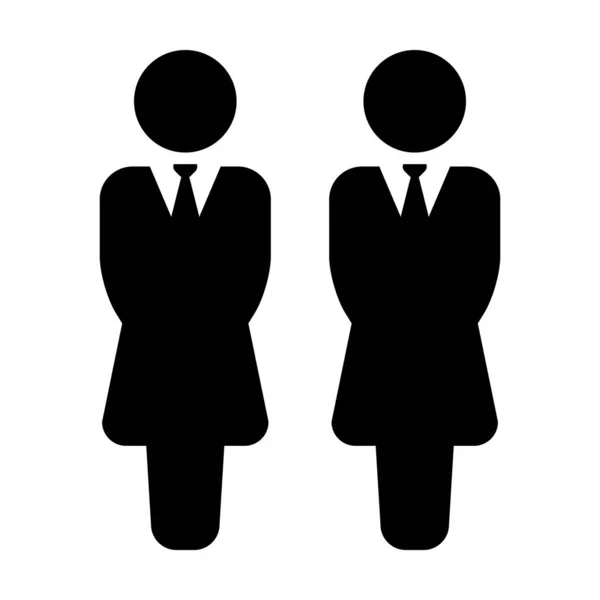 Affärsmän ikon vektor kvinnlig grupp av personer symbol avatar för Business Management Team i platt färg Glyph piktogram illustration — Stock vektor