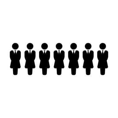 İnsanlar simge vektör erkek grup kişi sembolü avatar için düz renk glif piktogram illüstrasyon iş yönetim ekibi