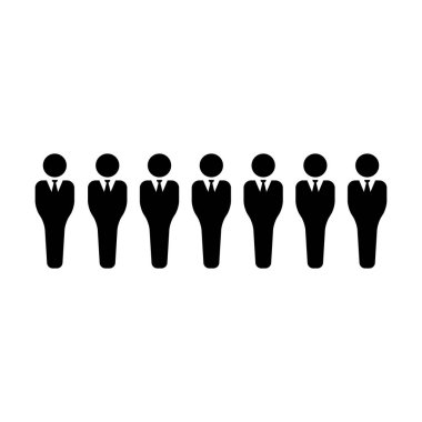 Grup simge vektör erkek kişi düz renk glif piktogram illüstrasyon iş yönetim ekibi için avatar simge