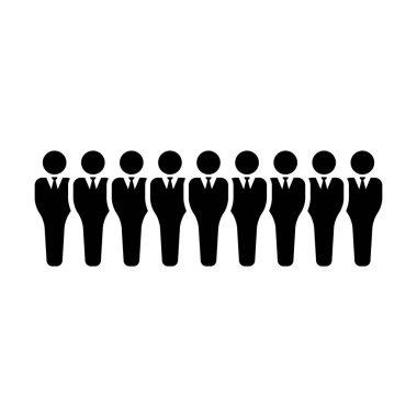 İnsanlar simge vektör erkek grup kişi sembolü avatar için düz renk glif piktogram illüstrasyon iş yönetim ekibi