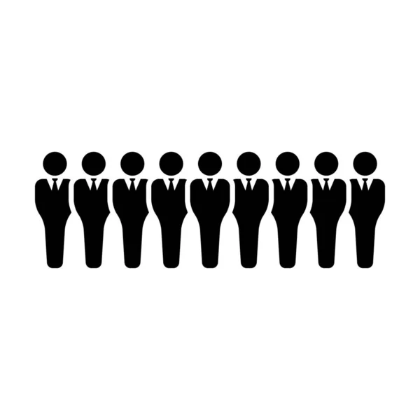 Menschen Symbol Vektor männliche Gruppe von Personen Symbol Avatar für Business Management-Team in der flachen Farbe Glyphen Piktogramm Illustration — Stockvektor