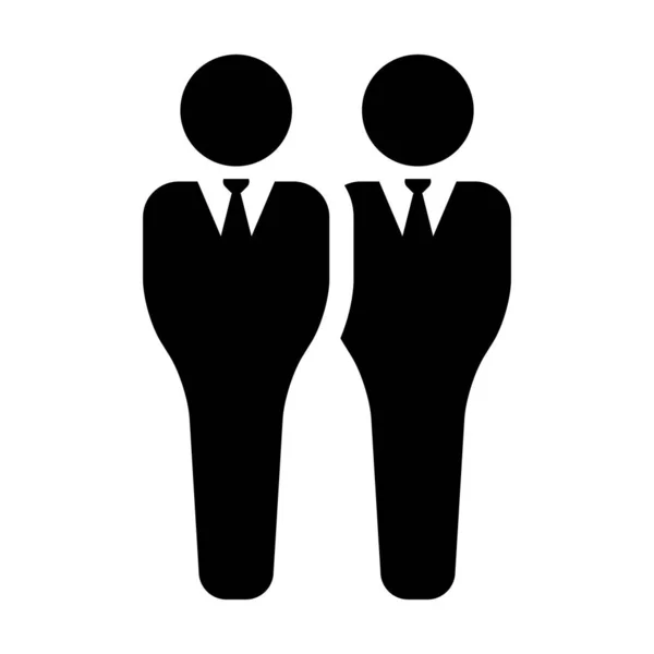 Líder ícone vetor masculino grupo de pessoas símbolo avatar para a equipe de gestão de negócios na ilustração pictograma de glifo de cor plana —  Vetores de Stock