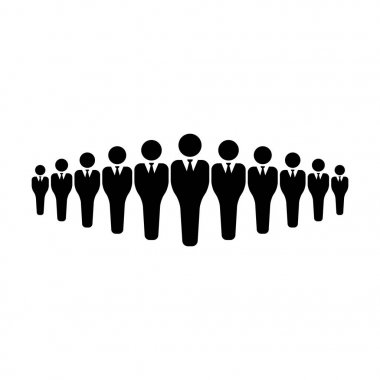 İnsanlar simge vektör erkek grup kişi sembolü avatar için düz renk glif piktogram illüstrasyon iş yönetim ekibi