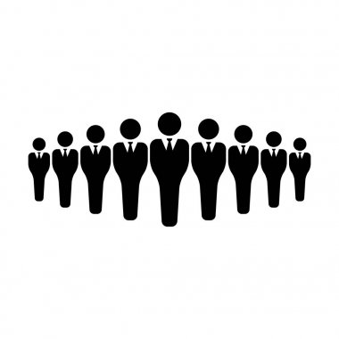 Kişilerin simge vektör erkek grup lideri sembol düz renk glif piktogram illüstrasyon iş yönetim ekibi için avatar