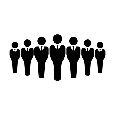 Kişilerin iş insanlar simge vektör erkek grup sembol düz renk glif piktogram illüstrasyon iş yönetim ekibi için avatar