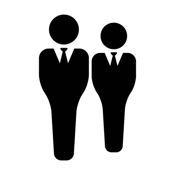 Usuarios icono vector hombre personas símbolo avatar para el equipo de gestión de negocios en color plano glifo pictograma ilustración — Vector de stock