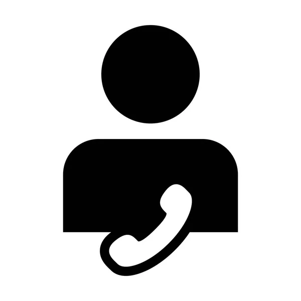 Consultant icon vector mannelijke gebruiker profiel avatar met telefoon symbool voor zakelijke contact en communicatie in platte kleur glyph pictogram illustratie — Stockvector