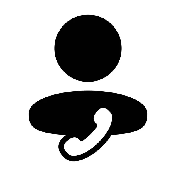 Telefoonpictogram vector mannelijke gebruiker profiel avatar met telefoon symbool voor zakelijke contact en communicatie in platte kleur glyph pictogram illustratie — Stockvector