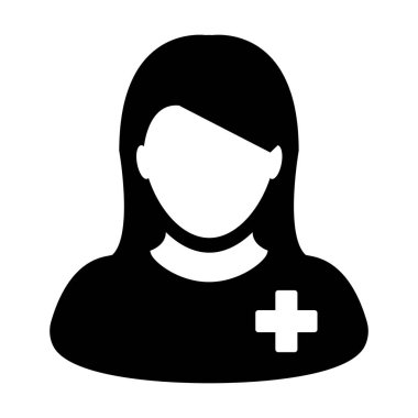 Düz renk glyph piktogram illüstrasyon erkek kişi profil avatar sembolü tedavi Tıbbi simge vektör