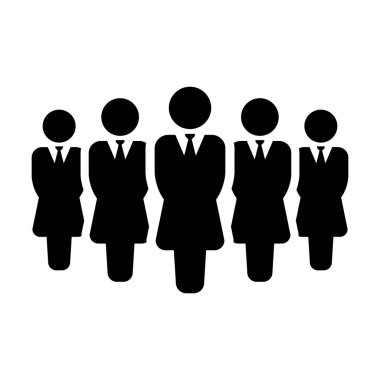 İnsanlar simge vektör kadın grup kişi sembol avatar için otobüs