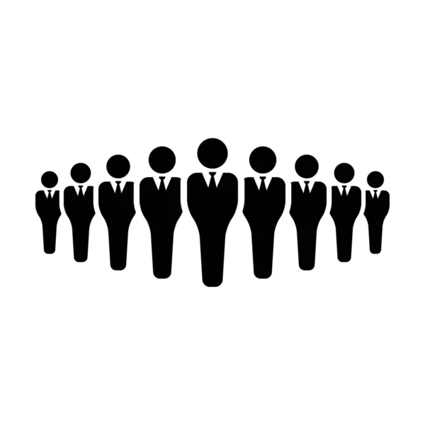 Menschen Symbol Vektor männliche Gruppe von Personen Symbol Avatar für Business Management-Team in der flachen Farbe Glyphen Piktogramm Illustration — Stockvektor