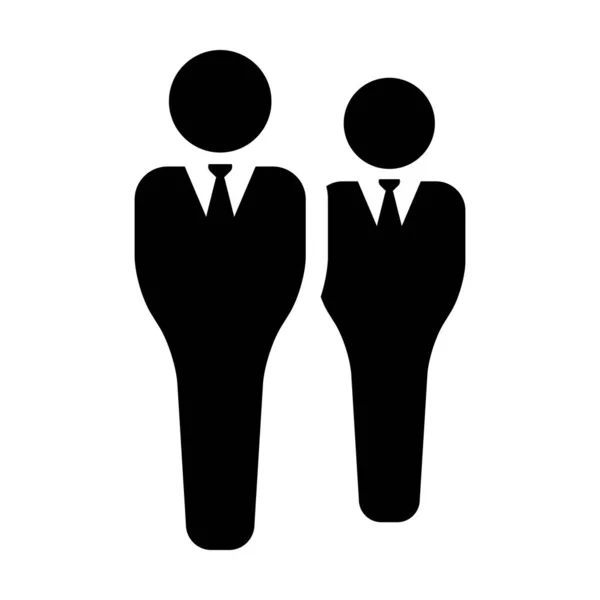 Empresários ícone vetor masculino grupo de pessoas símbolo avatar para a equipe de gestão de negócios em cor plana glifo pictograma ilustração —  Vetores de Stock