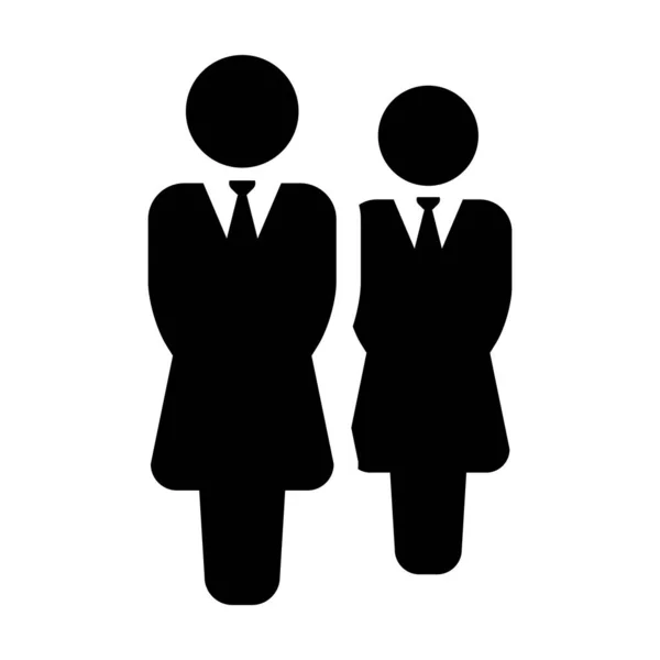 Люди бизнеса иконка вектор женской группы людей символ аватара для команды управления бизнесом в плоский цвет рисунок пиктограммы — стоковый вектор