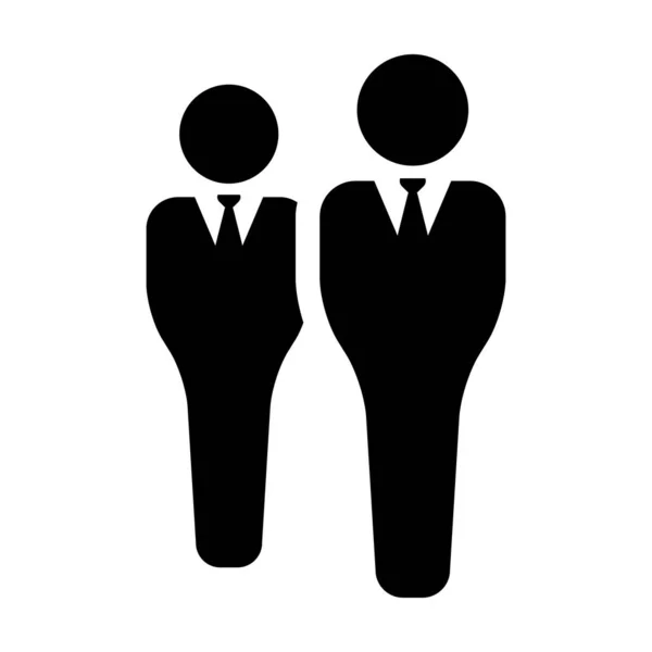 Vetor de ícone de pessoa de negócios grupo masculino de pessoas símbolo avatar para equipe de gerenciamento de negócios em ilustração de pictograma de glifo de cor plana —  Vetores de Stock