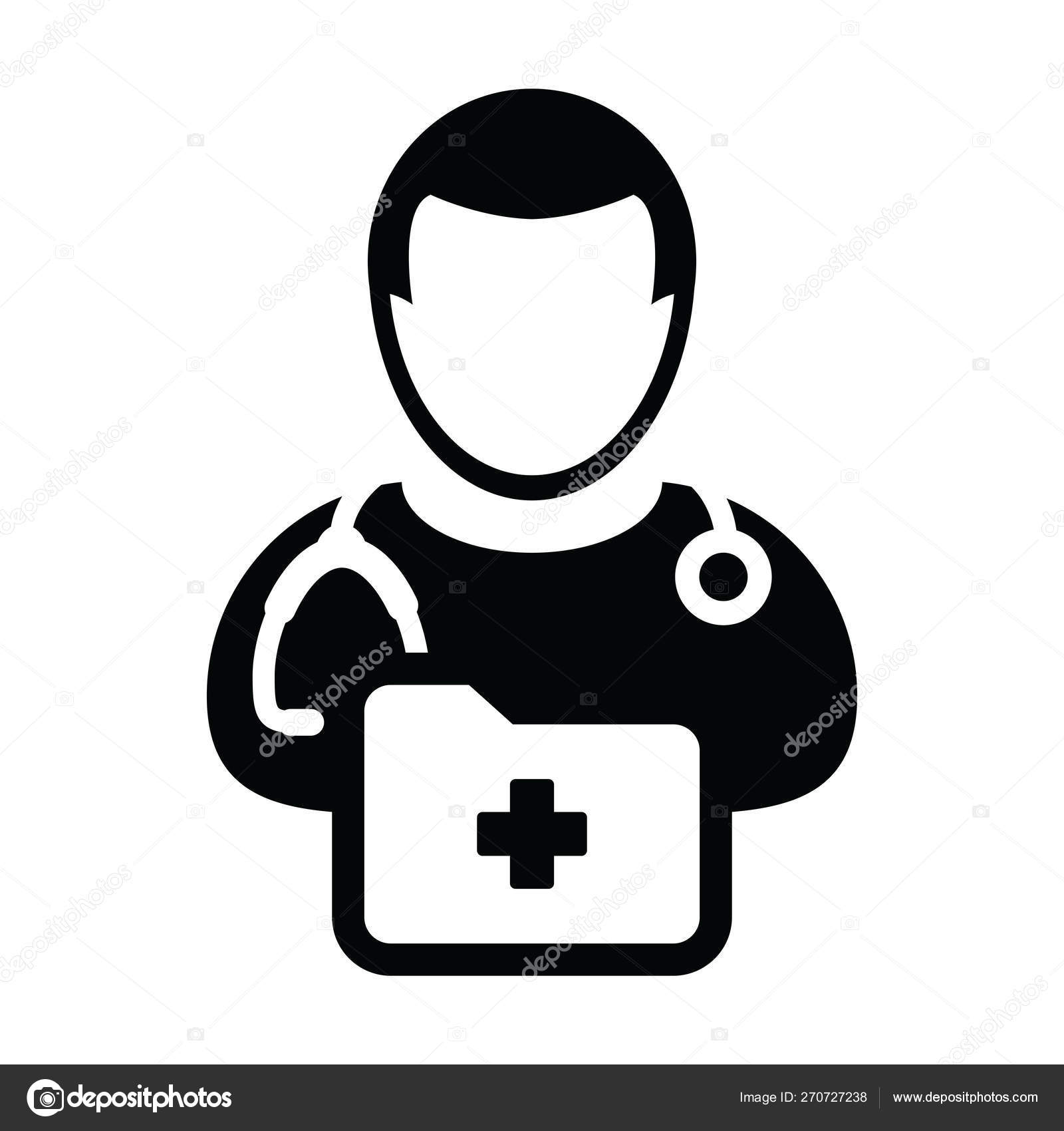 Ícone Médico Da Enfermeira Do Homem Ilustração do Vetor