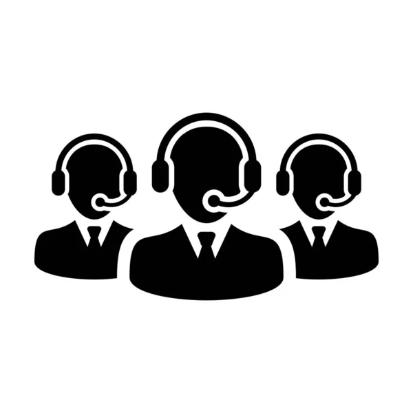 Asistan simgesi vektör erkek iş desteği müşteri hizmetleri kişi profil avatar ı glyph pictogram illüstrasyon online Sohbet için kulaklık ile