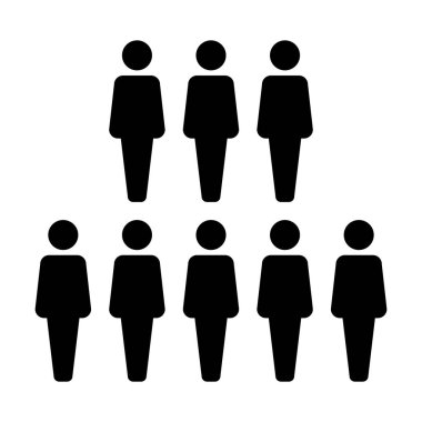 Müşteri simge vektör erkek grubu kişilerin sembol düz renk glif piktogram illüstrasyon iş için avatar